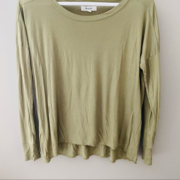 Madewell Long Sleeve Pullover Top Green Sz Small - Picture 3 of 9